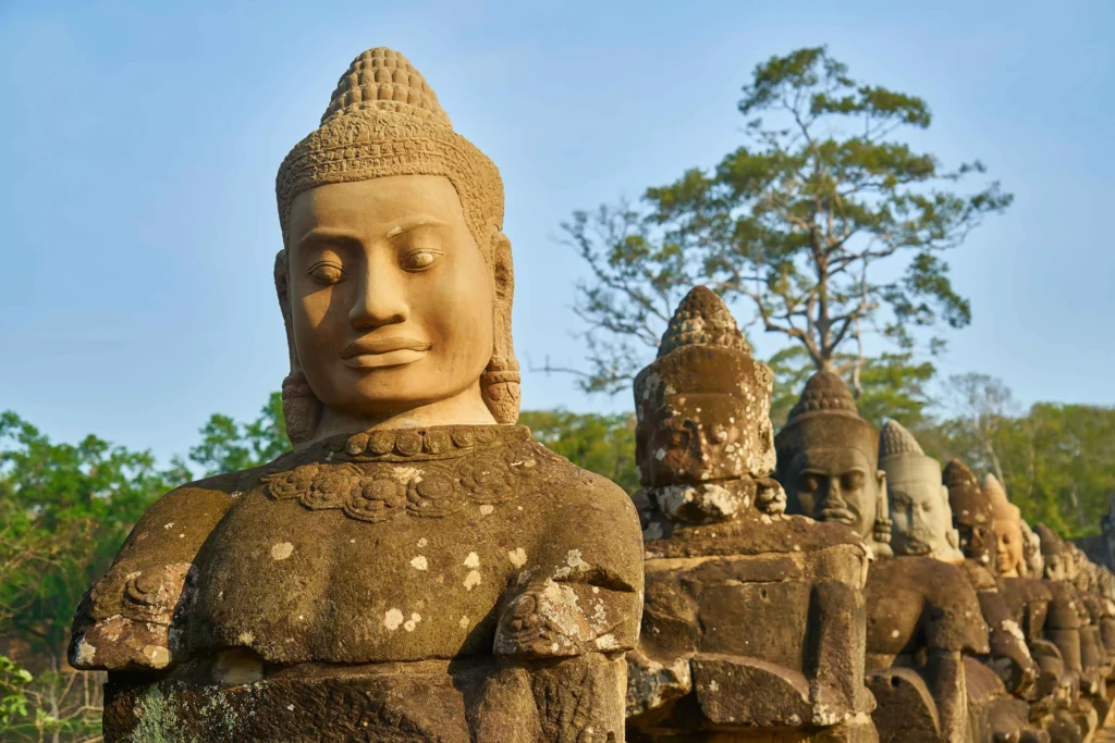 river stone buddha head